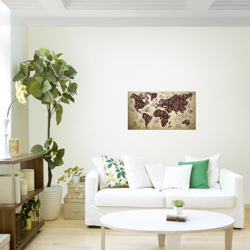 Wandbilder Wohnzimmer XXL Küche Kaffee Moderne Bilder Weltkarte